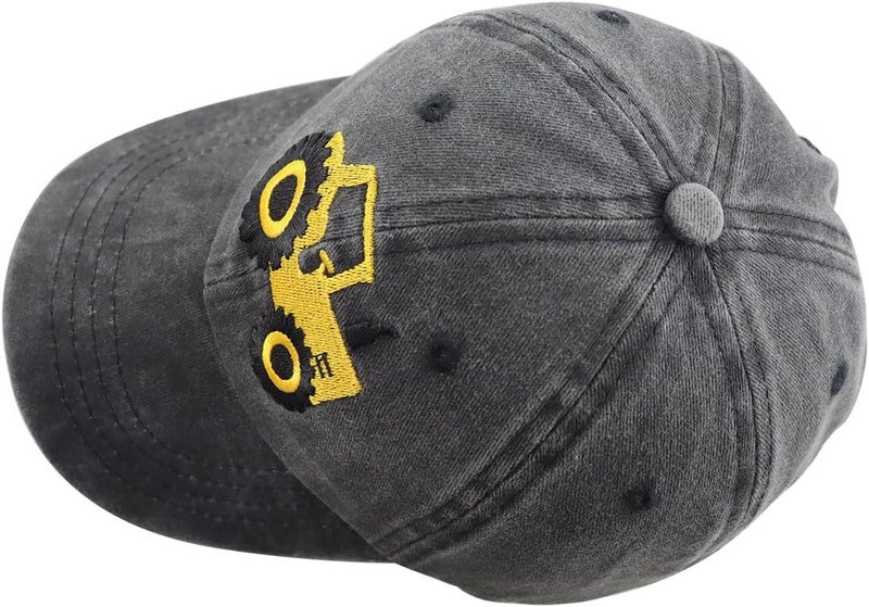 Vxchkerm Construction Site Vehicles Hats, Adjustable Vintage Embroidered Baseball Cap - Image 4